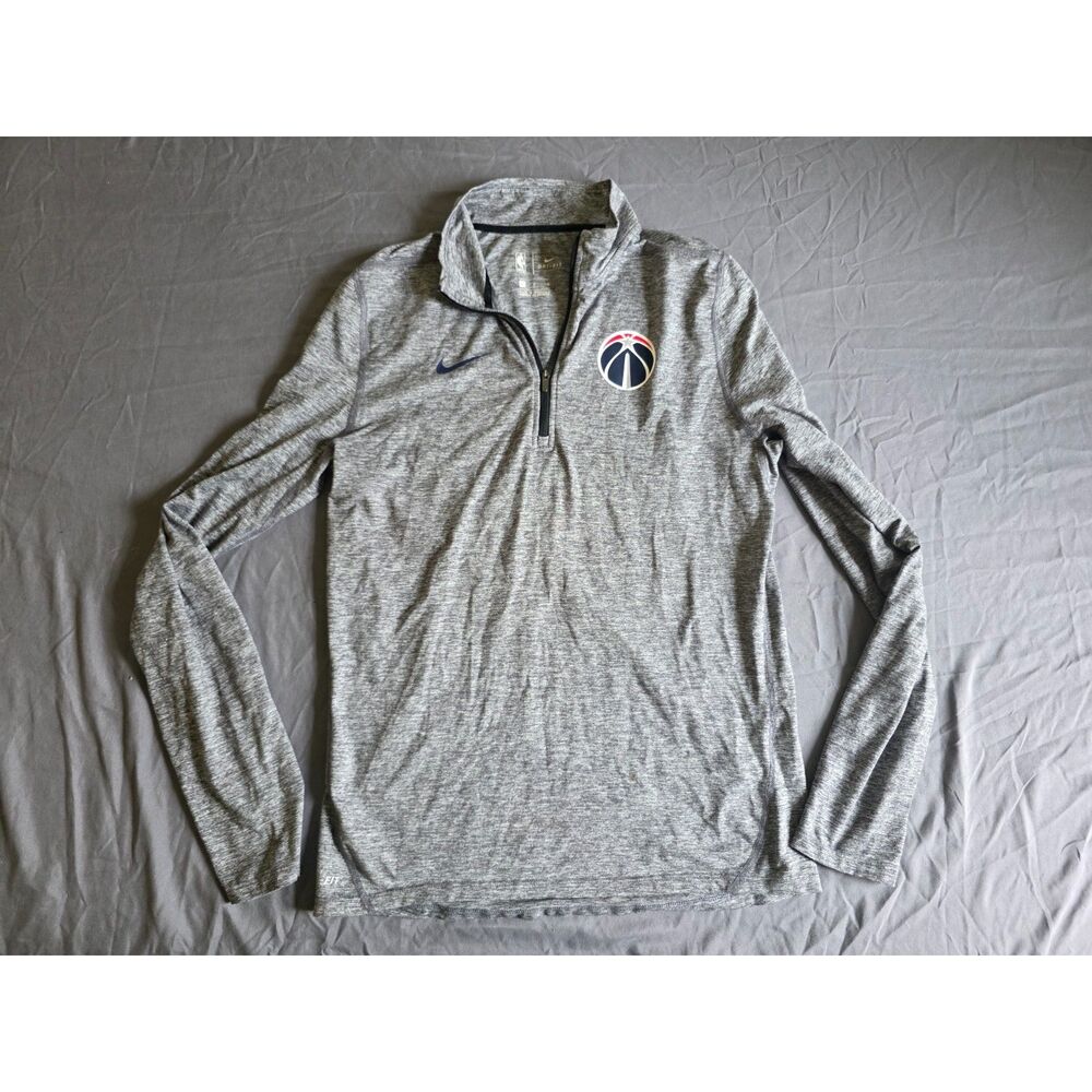 Nike NBA Washington Wizards Dri-Fit 1/4 Zip Pullover Jacket Grey Youth L 14/16